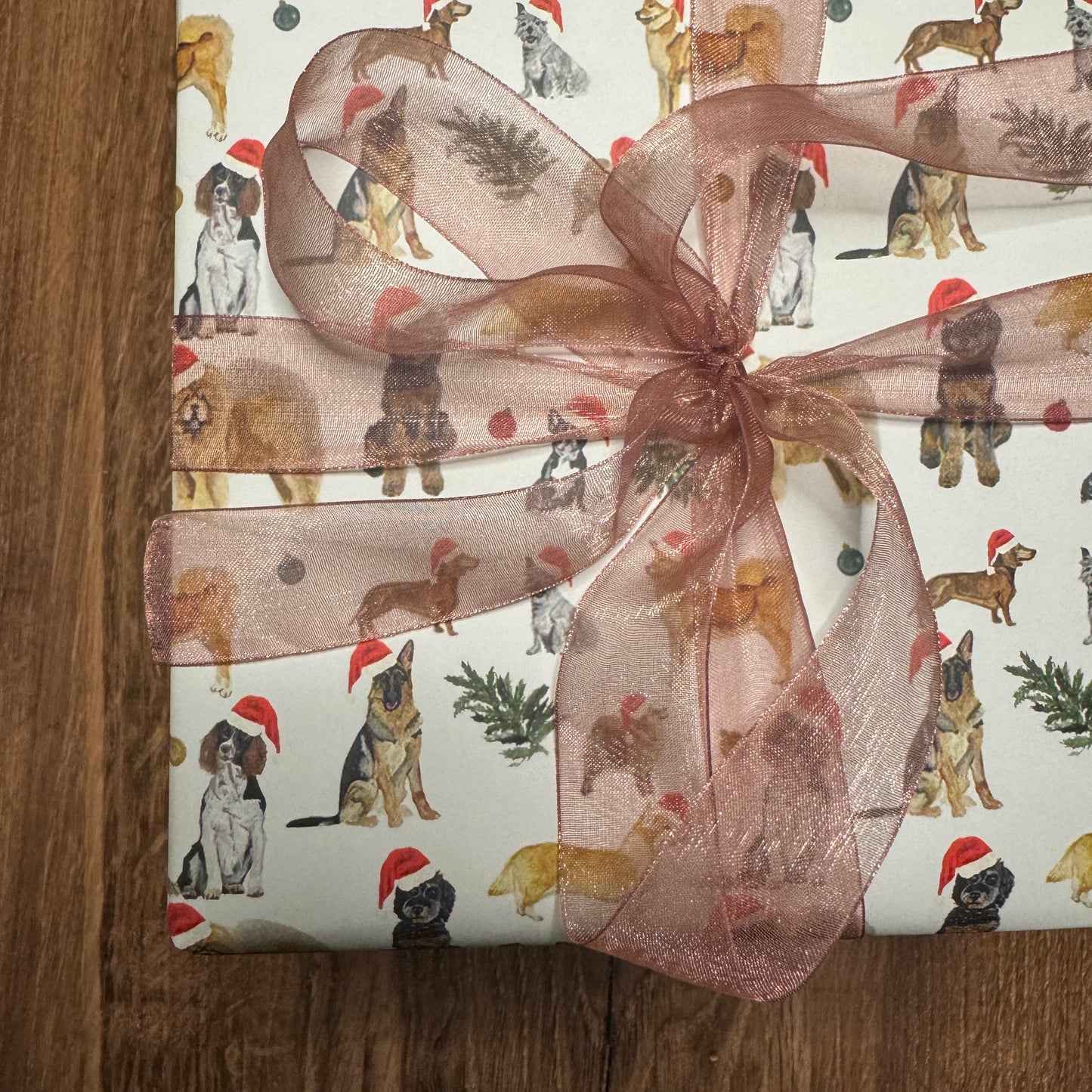 Santa Dogs Wrapping Paper