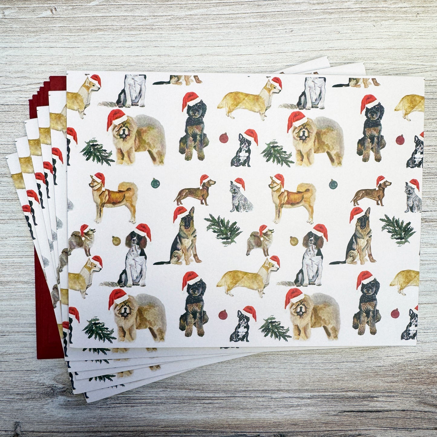 Santa Dogs Note Card Set