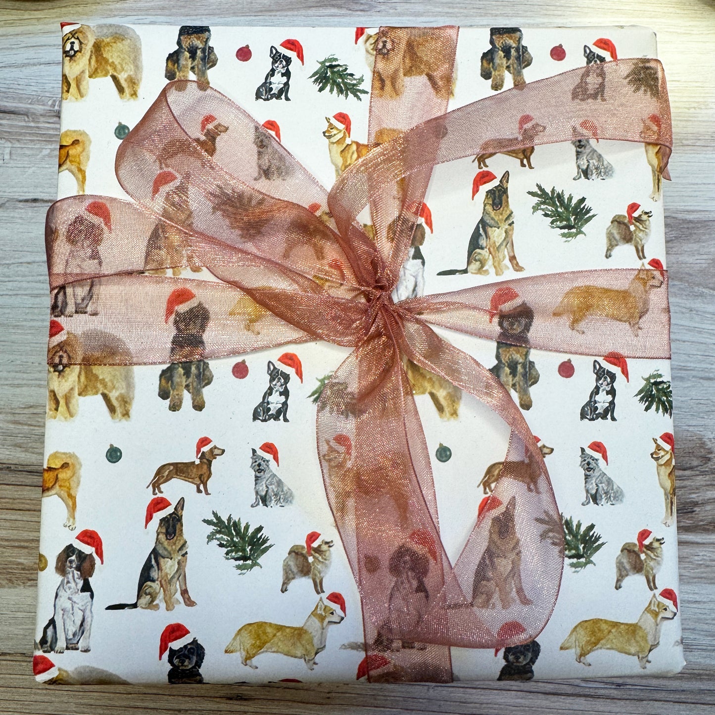 Santa Dogs Wrapping Paper
