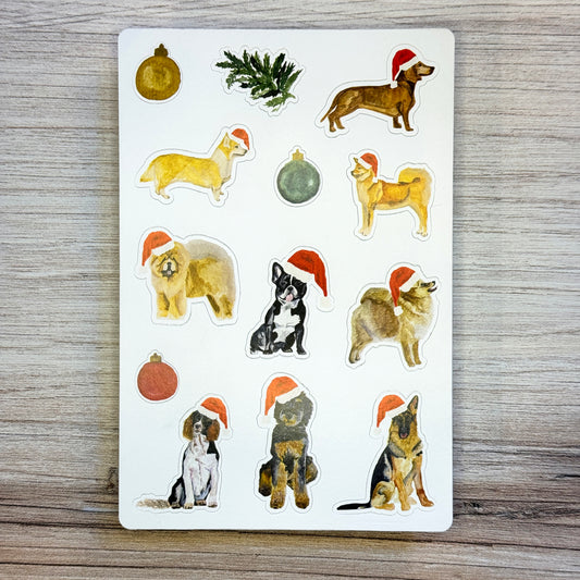 Santa Dogs Stickers