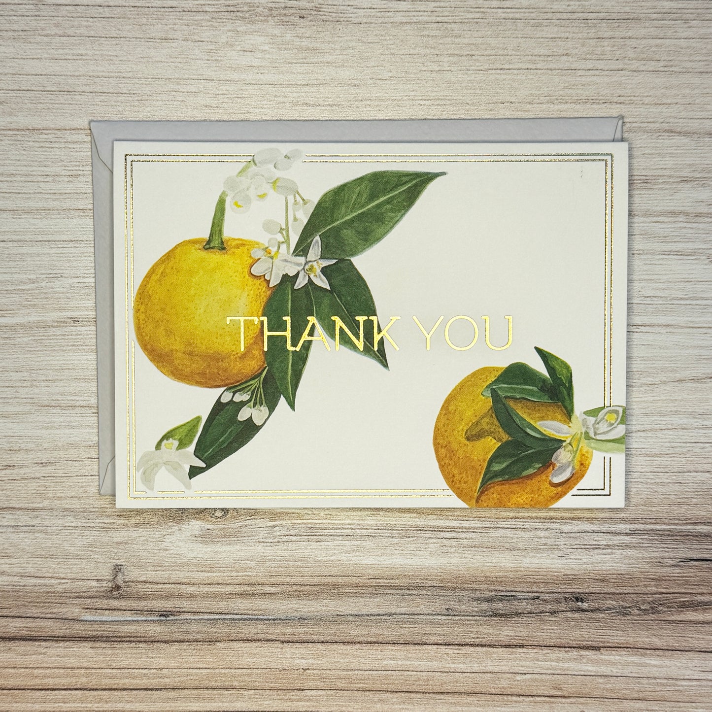 Orange Blossom Thank You Card (Gold Foil)