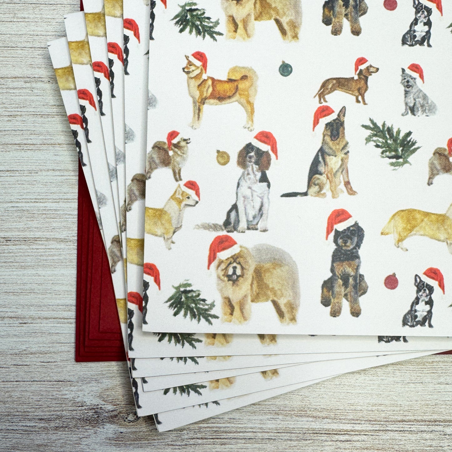 Santa Dogs Note Card Set