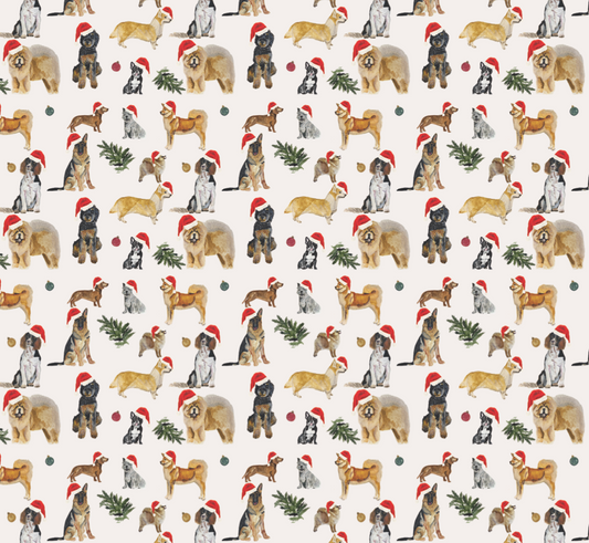 Santa Dogs Gift Wrap Sheets